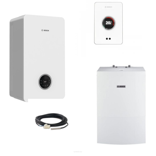 Pakiet Bosch 2300iW 15kW + Stora WD120B + czujnik c.w.u. + regulator pogodowy Wifi CT200 asyControl